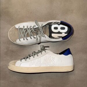 😎 P448 White and Blue Sneakers